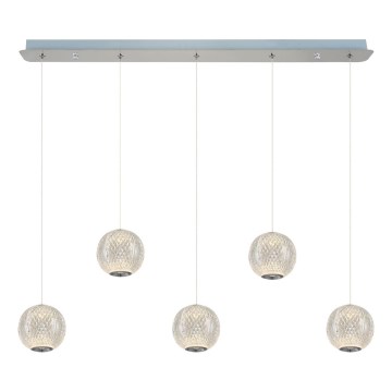 LED Lustr na lanku CREMONA 5xLED/5W/230V 3000K matný chrom