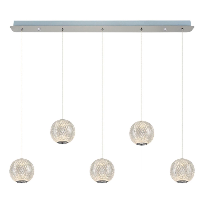 LED Lustr na lanku CREMONA 5xLED/5W/230V 3000K matný chrom