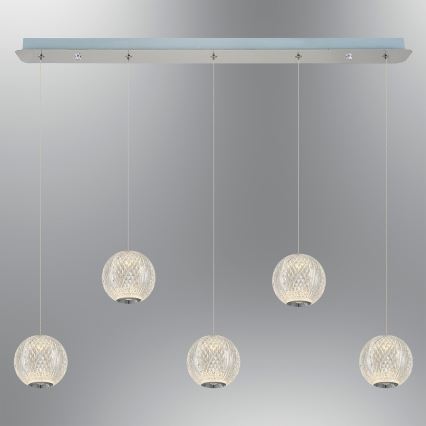 LED Lustr na lanku CREMONA 5xLED/5W/230V 3000K matný chrom