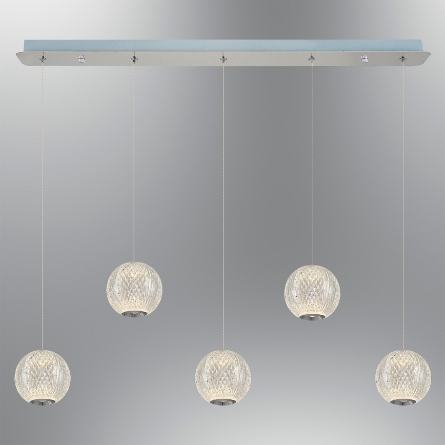 LED Lustr na lanku CREMONA 5xLED/5W/230V 3000K matný chrom