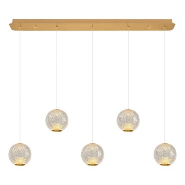 LED Lustr na lanku CREMONA 5xLED/5W/230V 3000K zlatá
