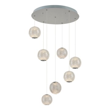 LED Lustr na lanku CREMONA 7xLED/5W/230V 3000K matný chrom