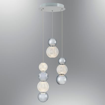 LED Lustr na lanku CREMONA LED/17W/230V 3000K matný chrom