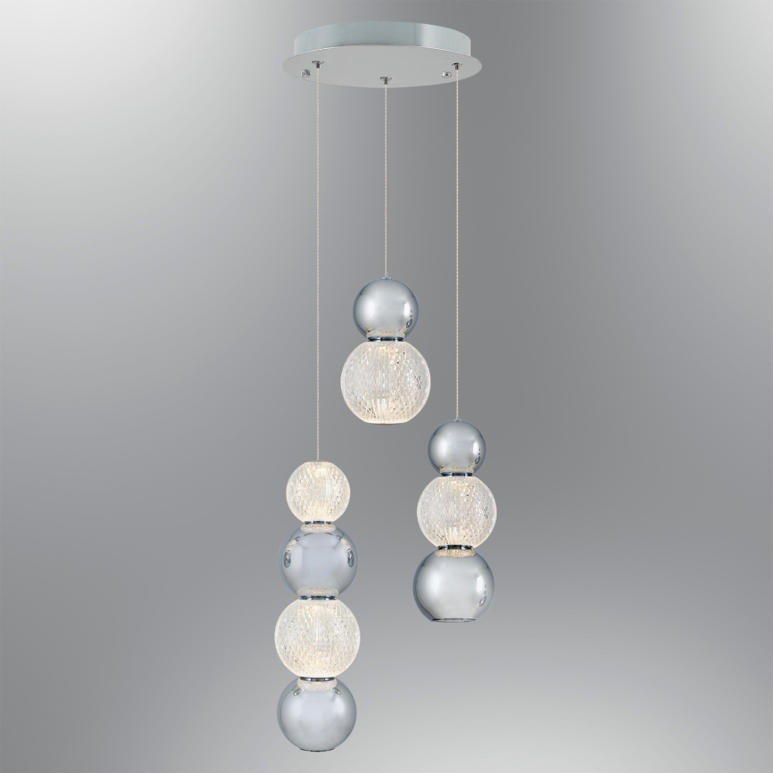 LED Lustr na lanku CREMONA LED/17W/230V 3000K matný chrom
