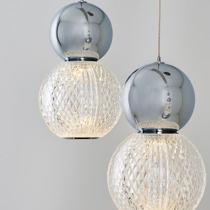 LED Lustr na lanku CREMONA LED/27W/230V 3000K matný chrom