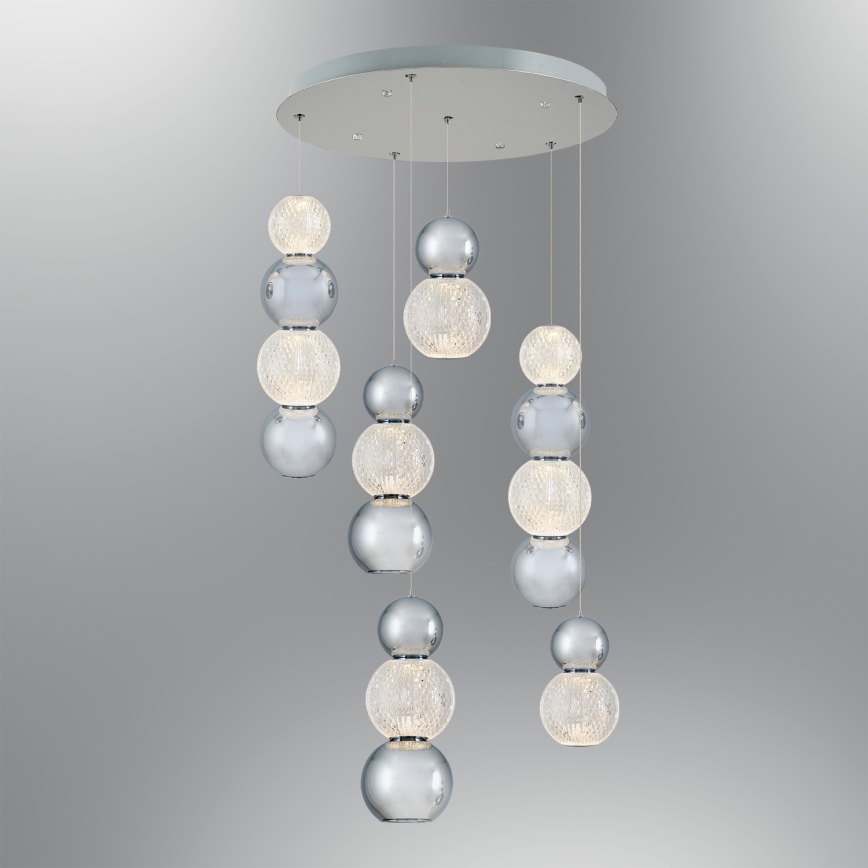 LED Lustr na lanku CREMONA LED/34W/230V 3000K matný chrom