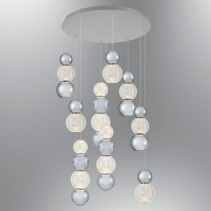 LED Lustr na lanku CREMONA LED/51W/230V 3000K matný chrom