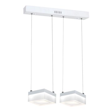 LED Lustr na lanku CUBO 2xLED/12W/230V čtverec
