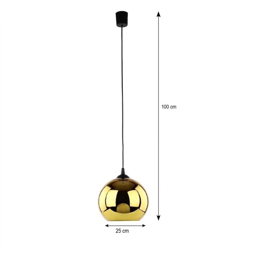 LED Lustr na lanku CUBUS pr. 25 cm 1xE27/15W/230V