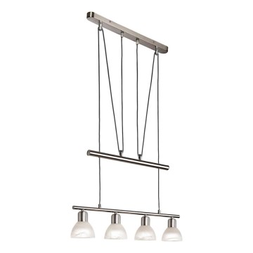 LED Lustr na lanku DAYTONA 4xE14/5W/230V 3000K lesklý chrom