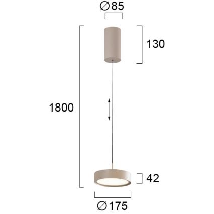 LED Lustr na lanku DENVER LED/21W/230V béžová