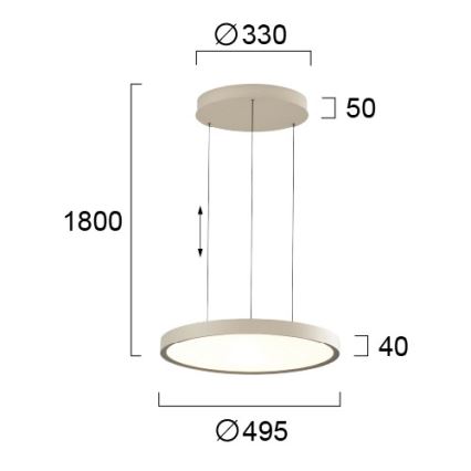 LED Lustr na lanku DENVER LED/76W/230V béžová
