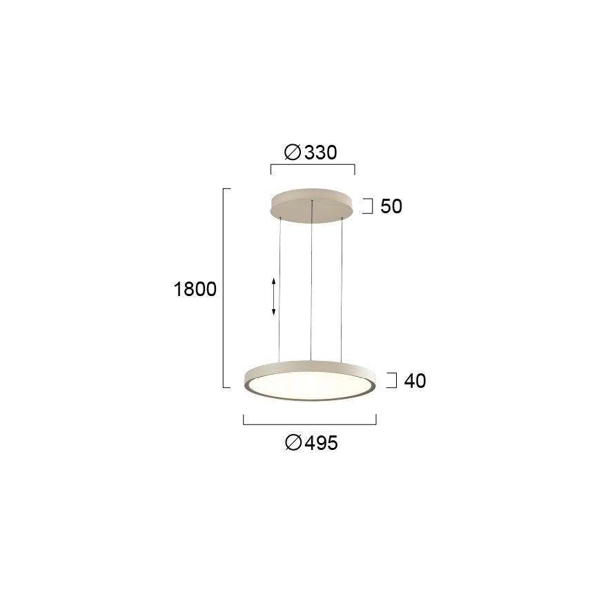 LED Lustr na lanku DENVER LED/76W/230V béžová