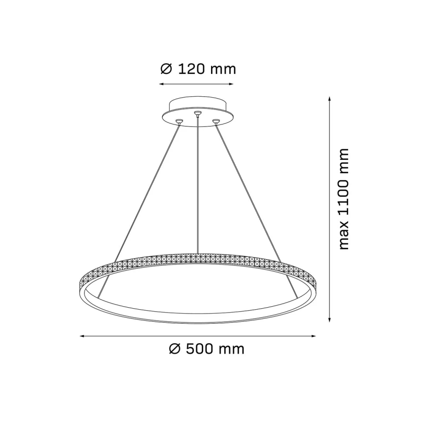 LED Lustr na lanku DIANA LED/25W/230V 4000K pr. 50 cm zlatá