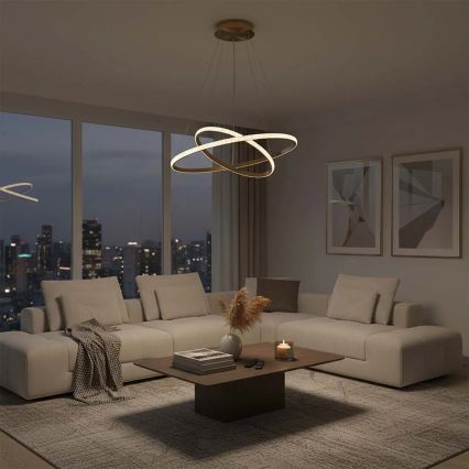 LED Lustr na lanku DIANA LED/44W/230V 4000K pr. 59 cm zlatá