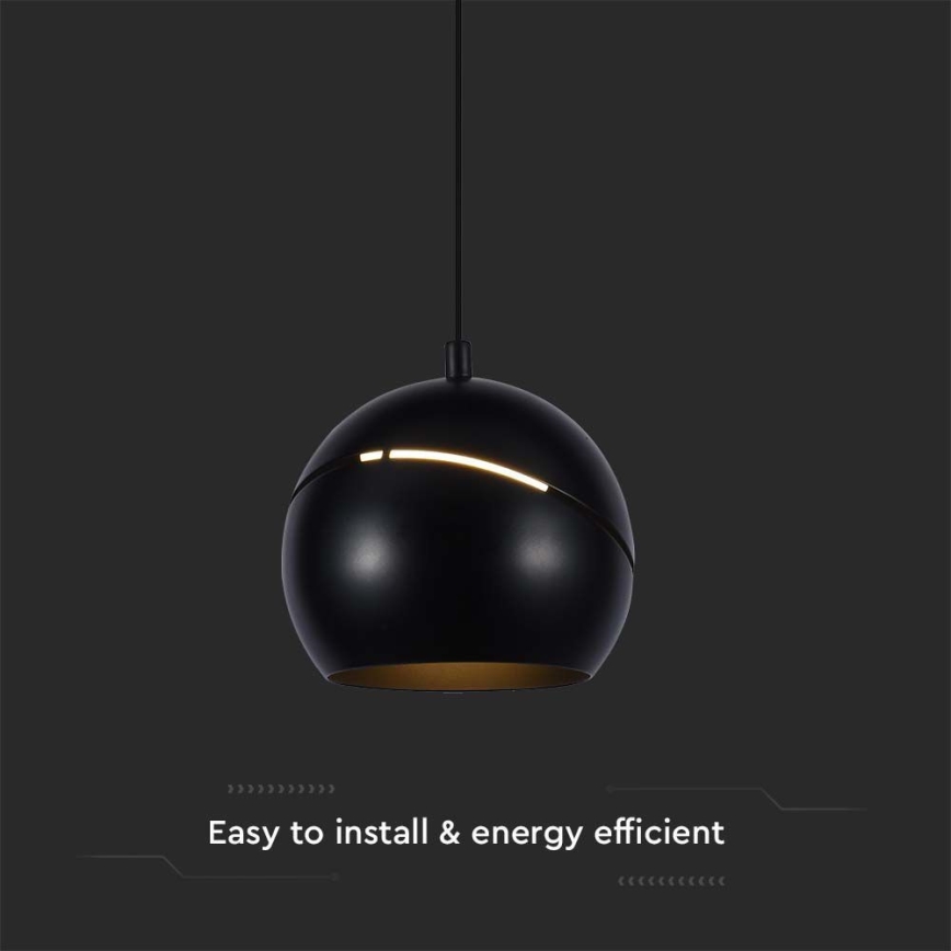 LED Lustr na lanku dotykový LED/8,5W/230V 3000K černá