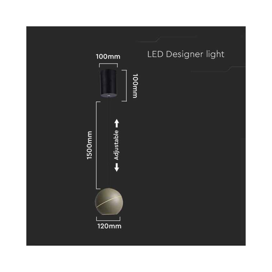 LED Lustr na lanku dotykový LED/8,5W/230V 3000K šedá