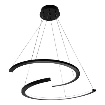 LED Lustr na lanku DOUBLEMOON LED/30W/230V černá