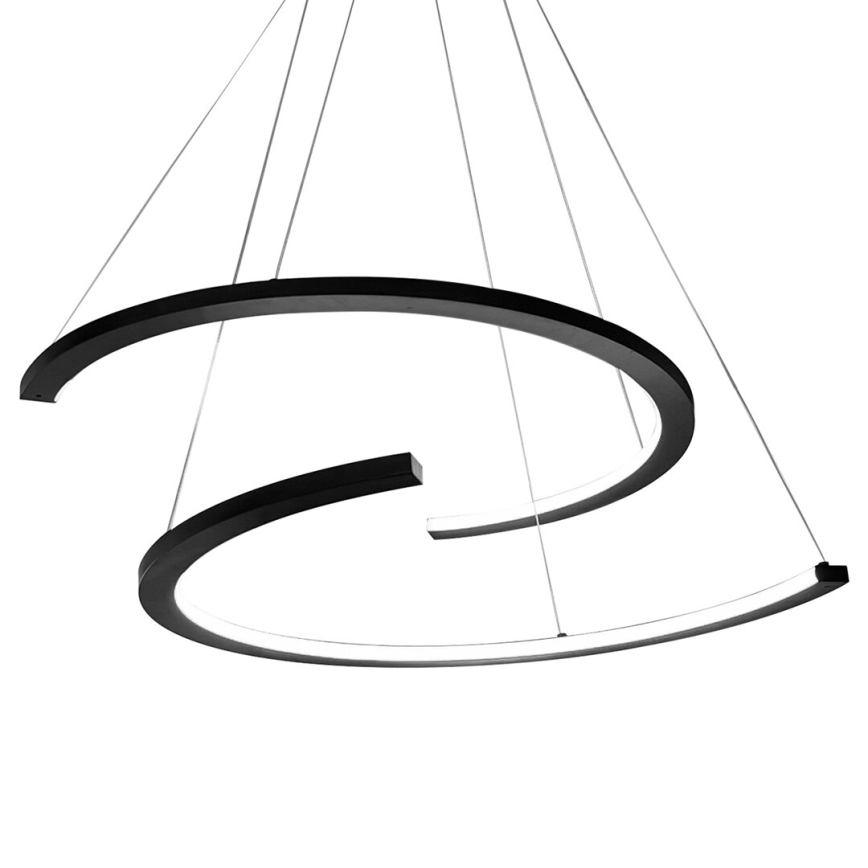 LED Lustr na lanku DOUBLEMOON LED/30W/230V černá