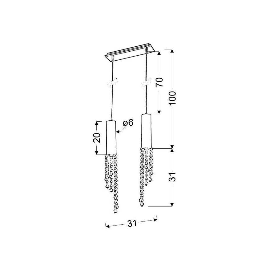 LED Lustr na lanku DUERO 2xLED/3W/230V
