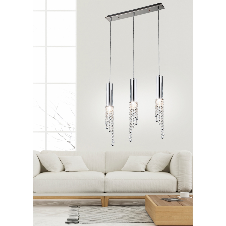LED Lustr na lanku DUERO 3xLED/3W/230V