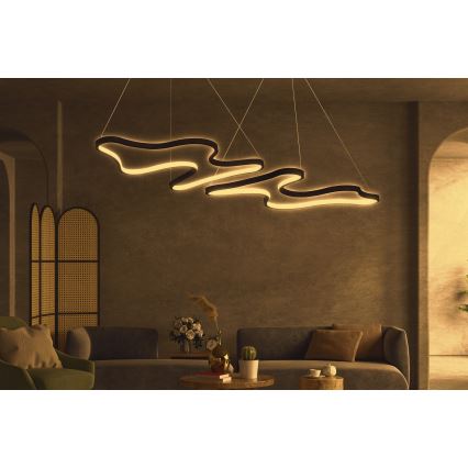 LED Lustr na lanku DUPLE ARTISAN LED/80W/230V 4000K černá
