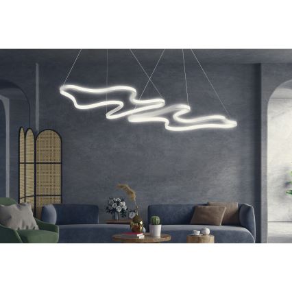 LED Lustr na lanku DUPLE ARTISAN LED/80W/230V 6500K bílá