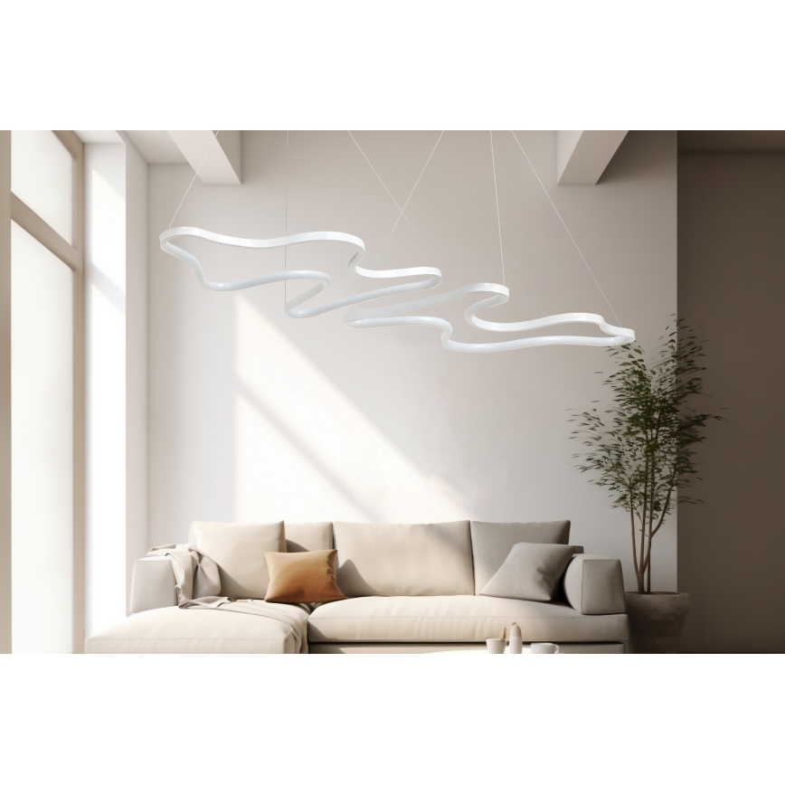 LED Lustr na lanku DUPLE ARTISAN LED/80W/230V 6500K bílá