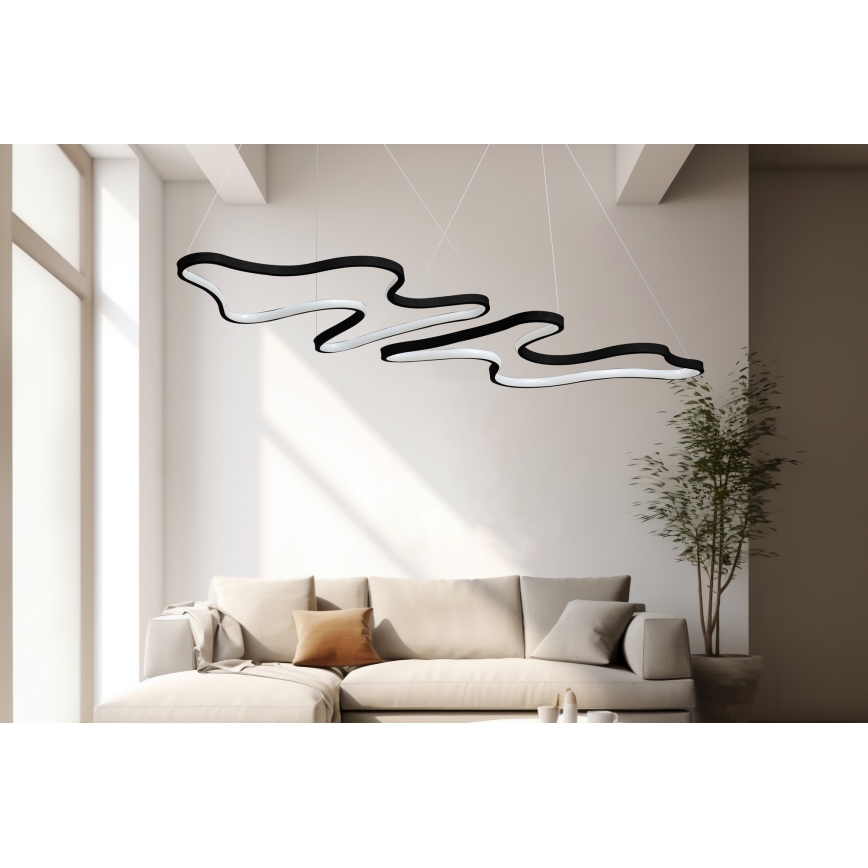 LED Lustr na lanku DUPLE ARTISAN LED/80W/230V 6500K černá