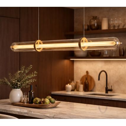 LED Lustr na lanku ELIANA LED/34W/230V zlatá