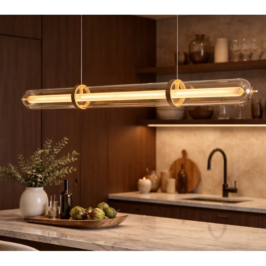 LED Lustr na lanku ELIANA LED/34W/230V zlatá