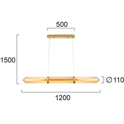 LED Lustr na lanku ELIANA LED/34W/230V zlatá