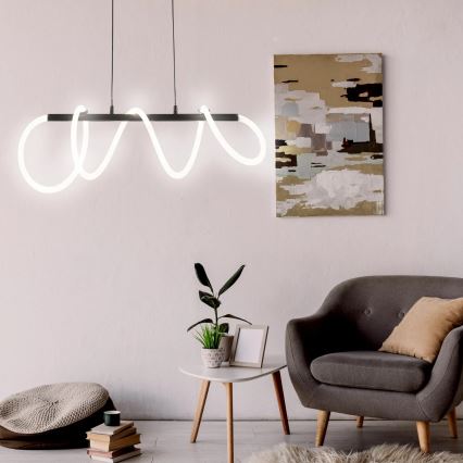 LED Lustr na lanku EMMA LED/38W/230V černá