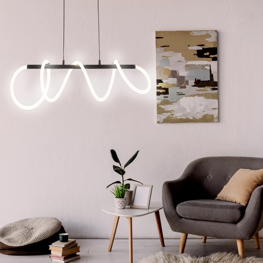 LED Lustr na lanku EMMA LED/38W/230V černá