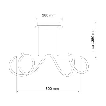 LED Lustr na lanku EMMA LED/38W/230V černá