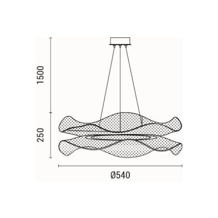 LED Lustr na lanku FIRENZE LED/48W/230V 3000K pr. 54 cm