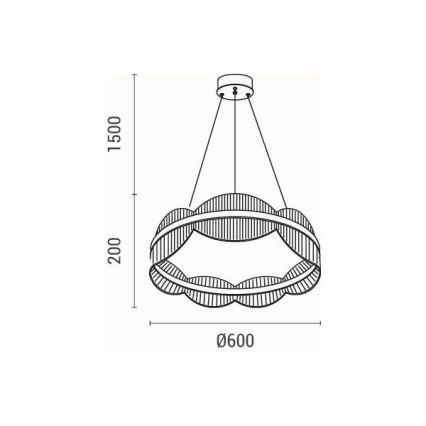 LED Lustr na lanku FIRENZE LED/60W/230V 3000K pr. 60 cm
