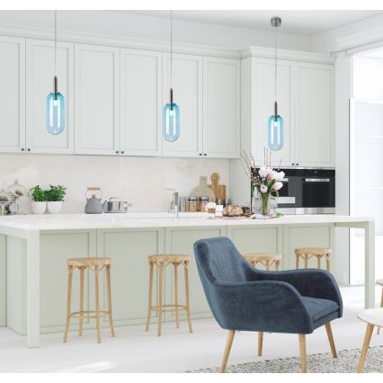 LED Lustr na lanku FIUGGI LED/6W/230V modrá