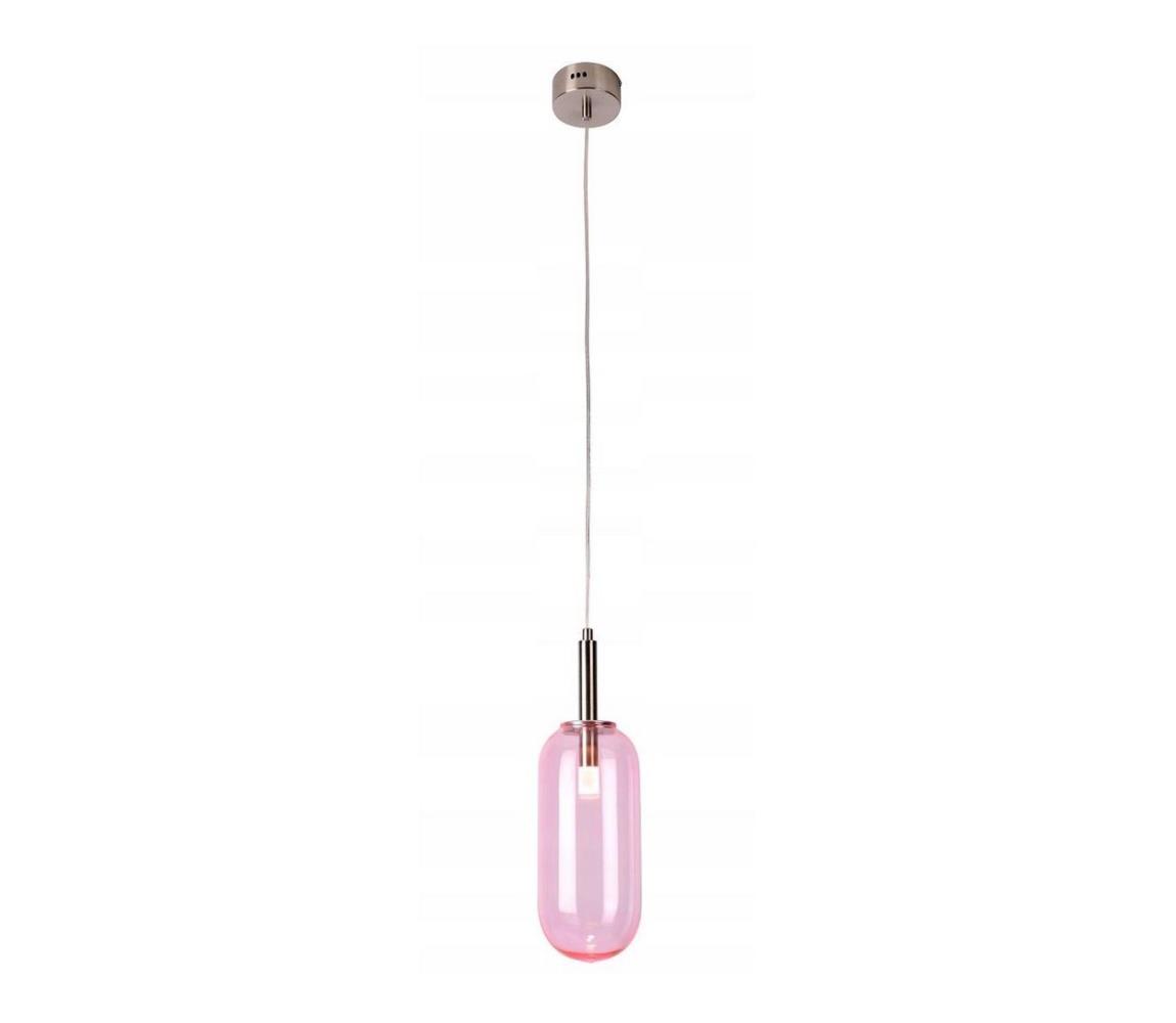 Candellux LED Lustr na lanku FIUGGI LED/6W/230V růžová CA0297