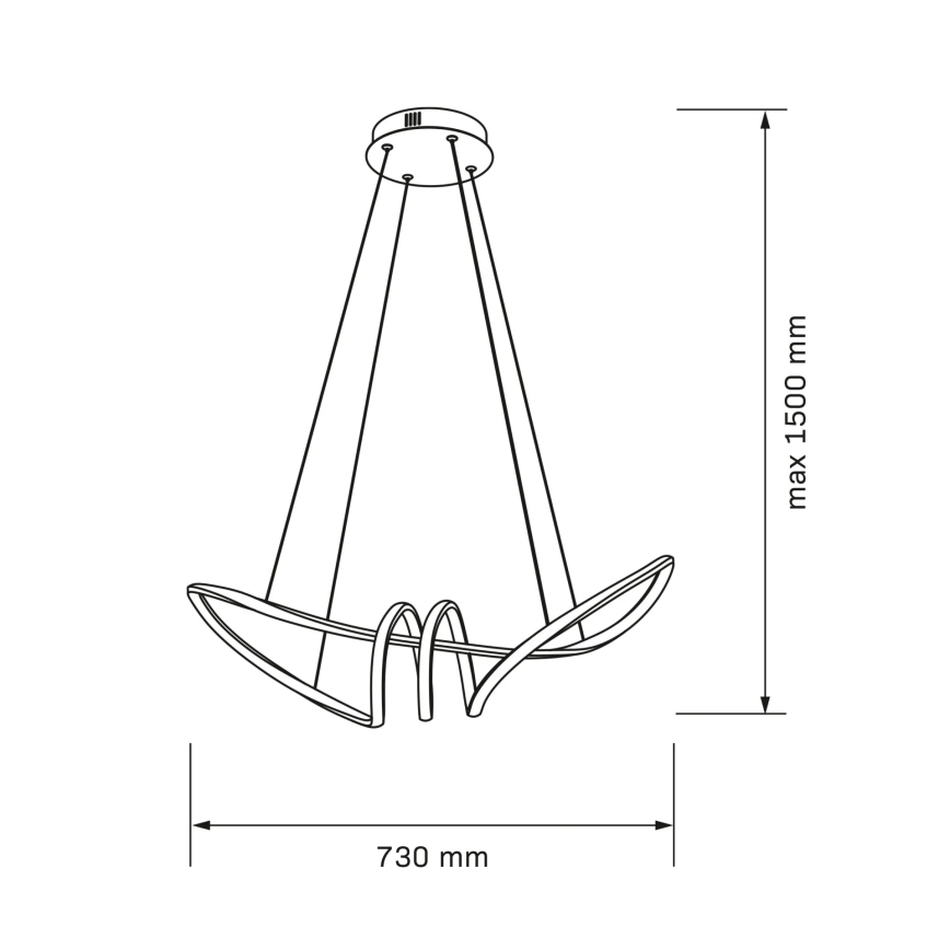 LED Lustr na lanku FLAVIA LED/44W/230V černá