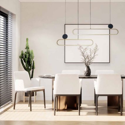 LED Lustr na lanku FLORENTYNA LED/48W/230V 4000K zlatá/černá