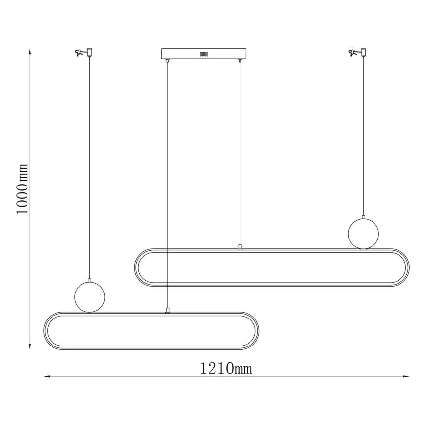 LED Lustr na lanku FLORENTYNA LED/48W/230V 4000K zlatá/černá