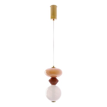 LED Lustr na lanku FLORES LED/10W/230V zlatá/oranžová/hnědá