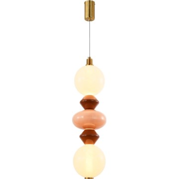 LED Lustr na lanku FLORES LED/15W/230V zlatá/oranžová/hnědá