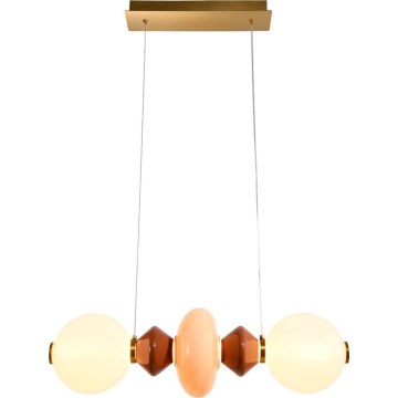 LED Lustr na lanku FLORES LED/15W/230V zlatá/oranžová/hnědá