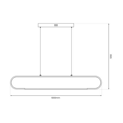 LED Lustr na lanku FRAME LED/42W/230V černá