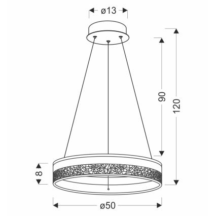 LED Lustr na lanku FROZI LED/32W/230V pr. 50 cm bílá