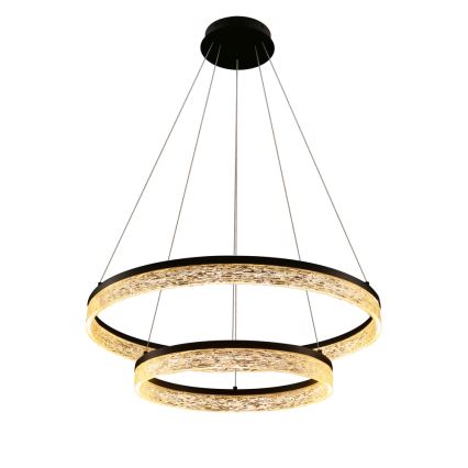 LED Lustr na lanku FROZI LED/38W/230V pr. 60 cm černá