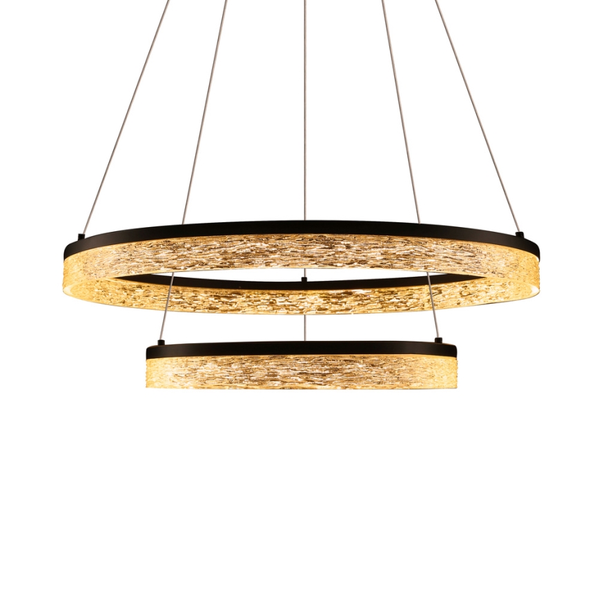 LED Lustr na lanku FROZI LED/38W/230V pr. 60 cm černá