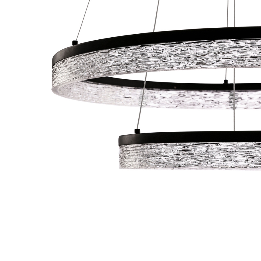 LED Lustr na lanku FROZI LED/38W/230V pr. 60 cm černá